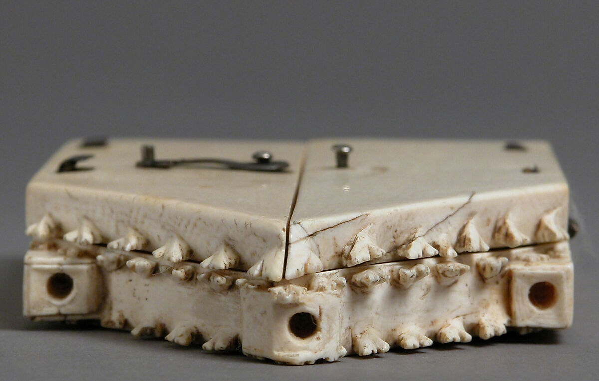 Triptych, Elephant ivory, paint, gilding  with metal mounts, North French