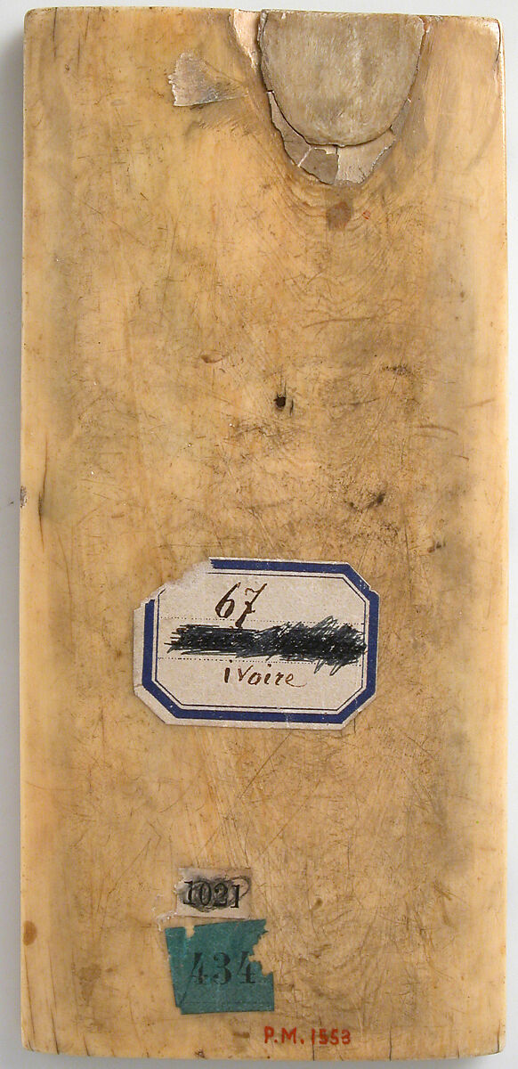 Leaf from an Ivory Diptych, Elephant ivory with traces of polychromy, French