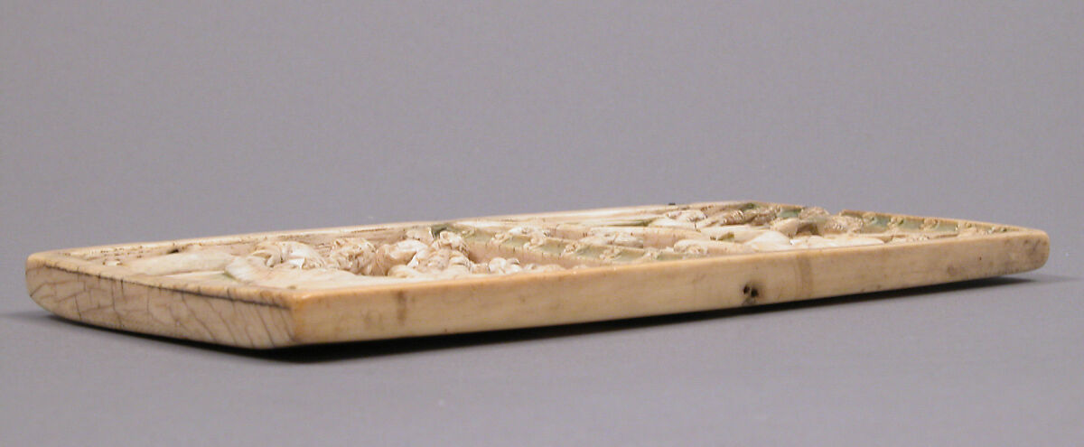 Leaf from an Ivory Diptych, Elephant ivory with traces of polychromy, French