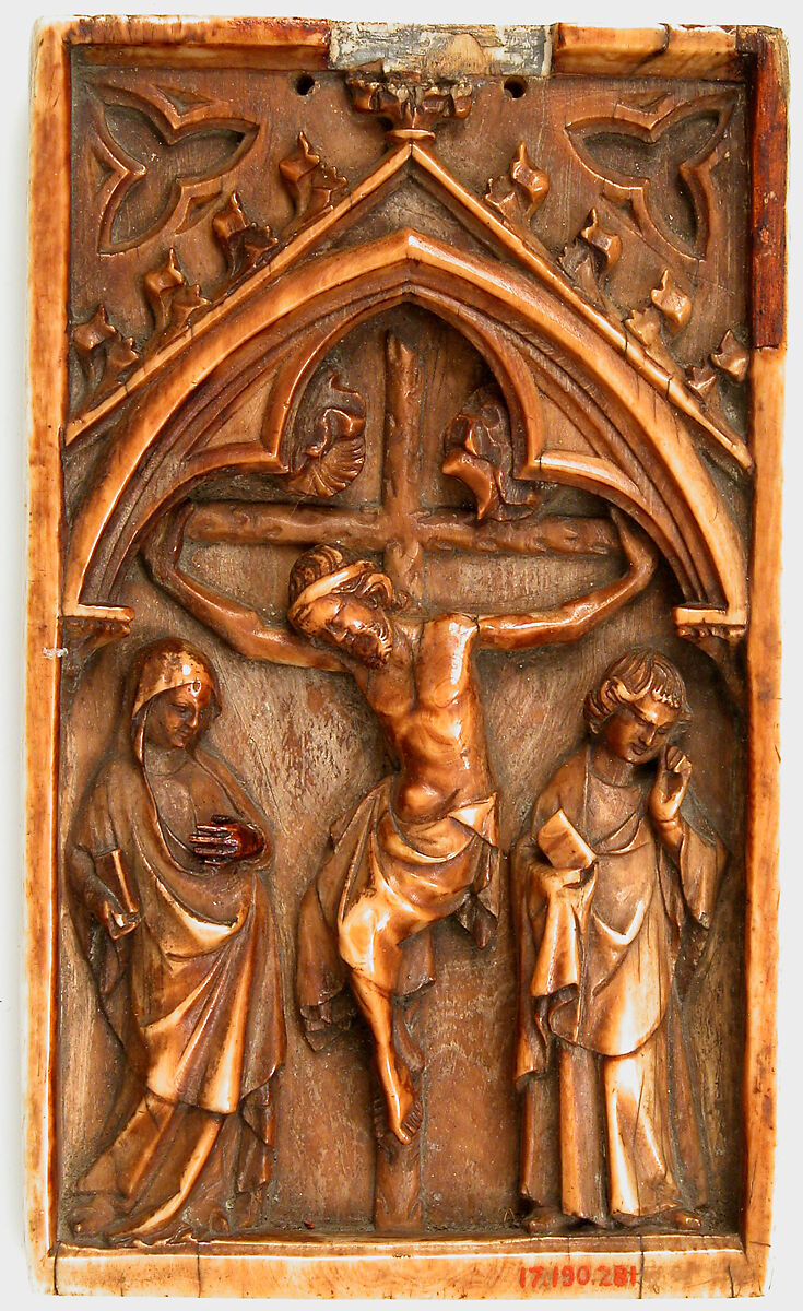 Plaque with the Crucifixion, Ivory, North French 