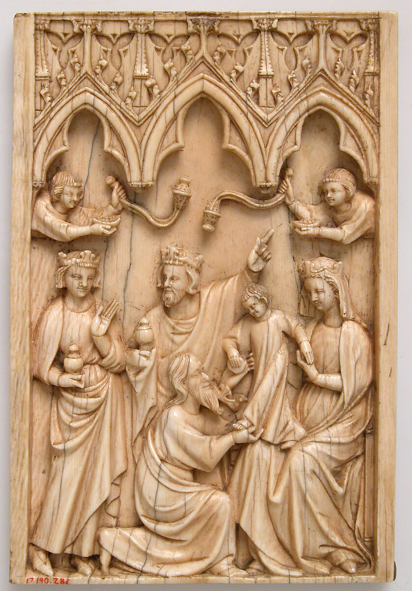 Leaf from a Diptych with the Adoration of the Magi, Ivory, French 