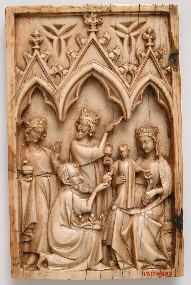 Leaf from a Diptych with the Adoration of the Magi, Elephant ivory, North French 