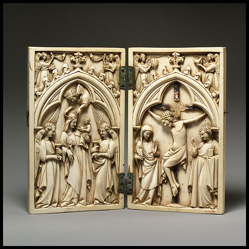 Diptych with Virgin and Child and Crucifixion