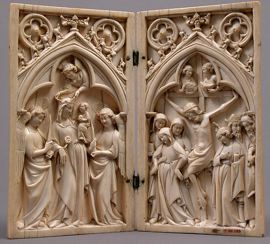 Diptych with the Coronation of the Virgin and the Crucifixion