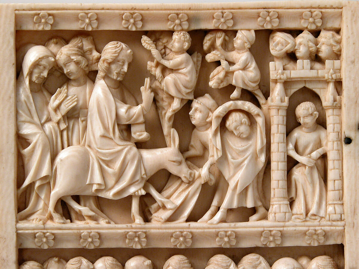 Diptych with Scenes from the Passion of Jesus, Ivory with metal mounts, French