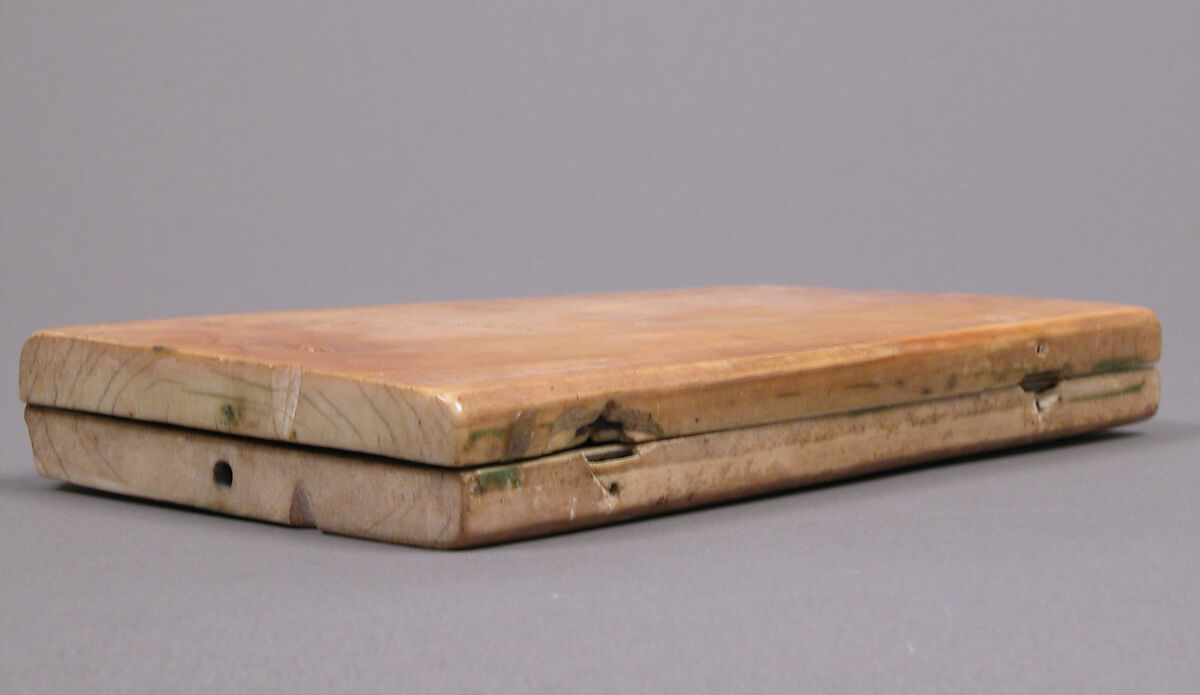 Painted Diptych, Elephant ivory with paint, French or North Spanish