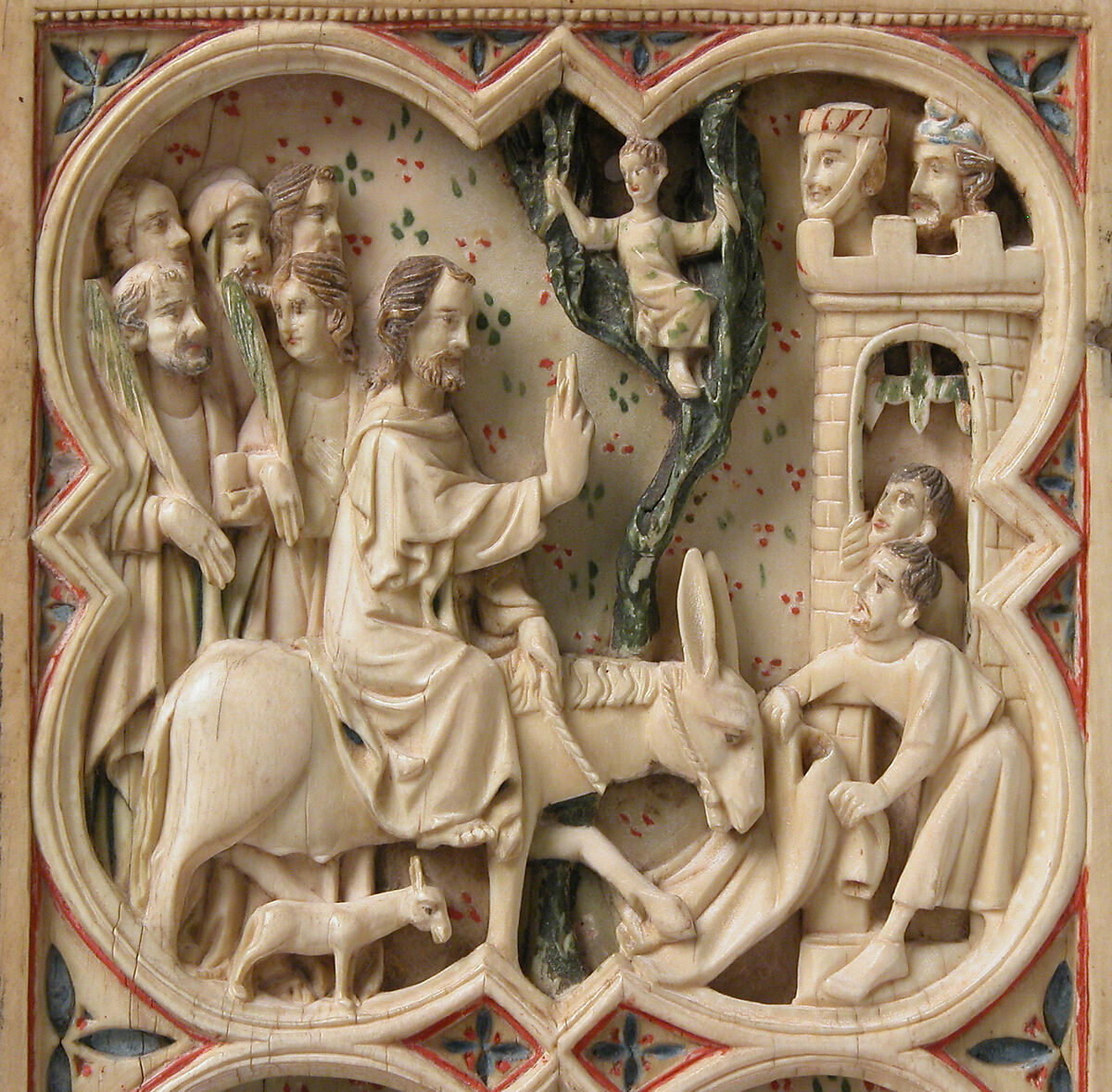 Leaf from a Diptych with Scenes from the Life of Christ, Elephant ivory with paint, French or North Spanish