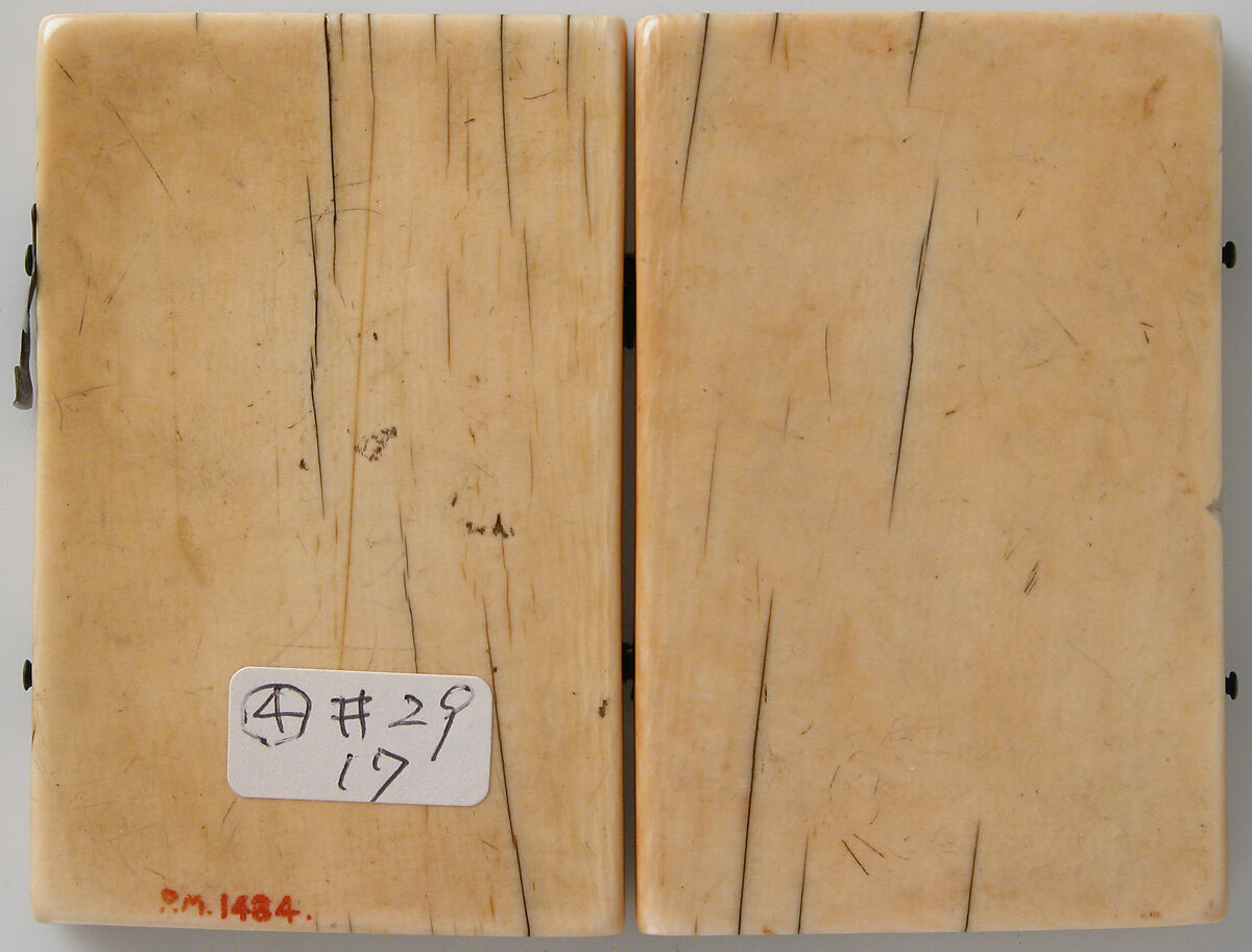 Diptych with the Glorification of the Virgin and the Crucifixion, Elephant ivory with metal mounts, German