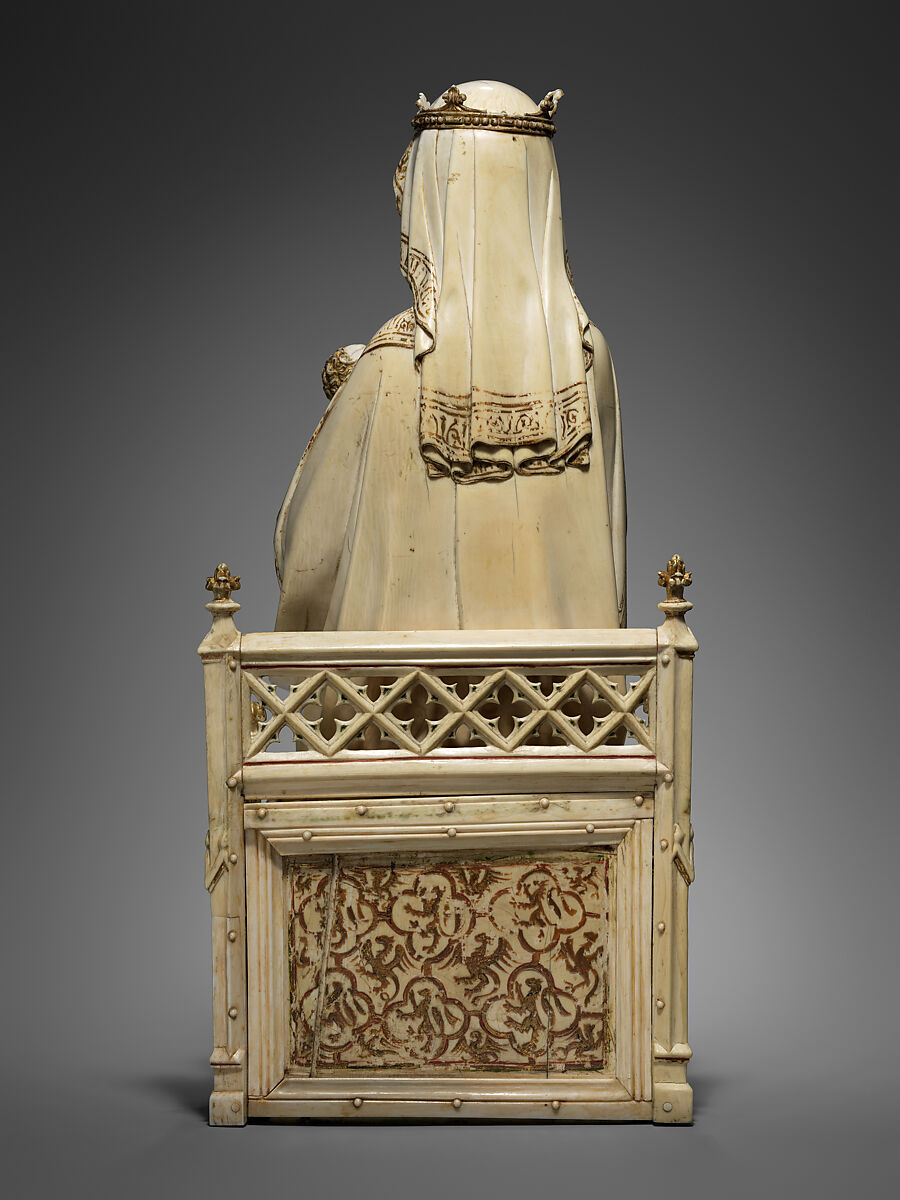 Virgin and Child, Elephant ivory with paint, French