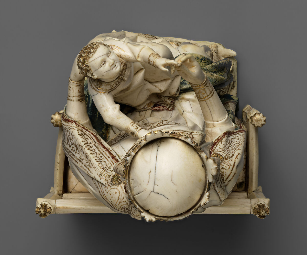 Virgin and Child, Elephant ivory with paint, French