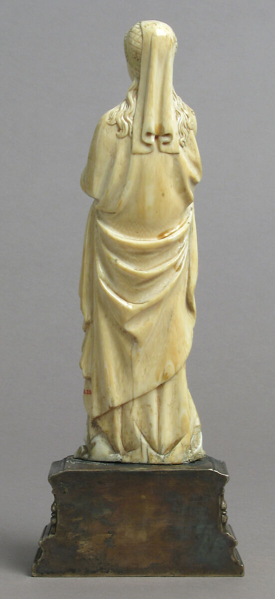 Mary Magdalene, Elephant ivory, modern silver-gilt base, French