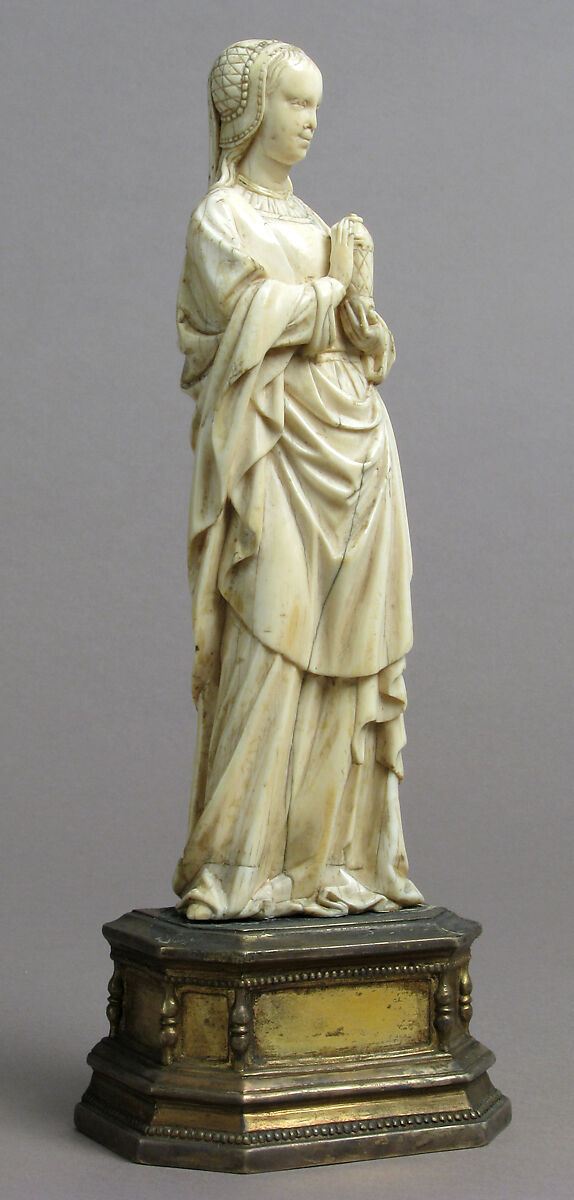 Mary Magdalene, Ivory, modern silver-gilt base, French 