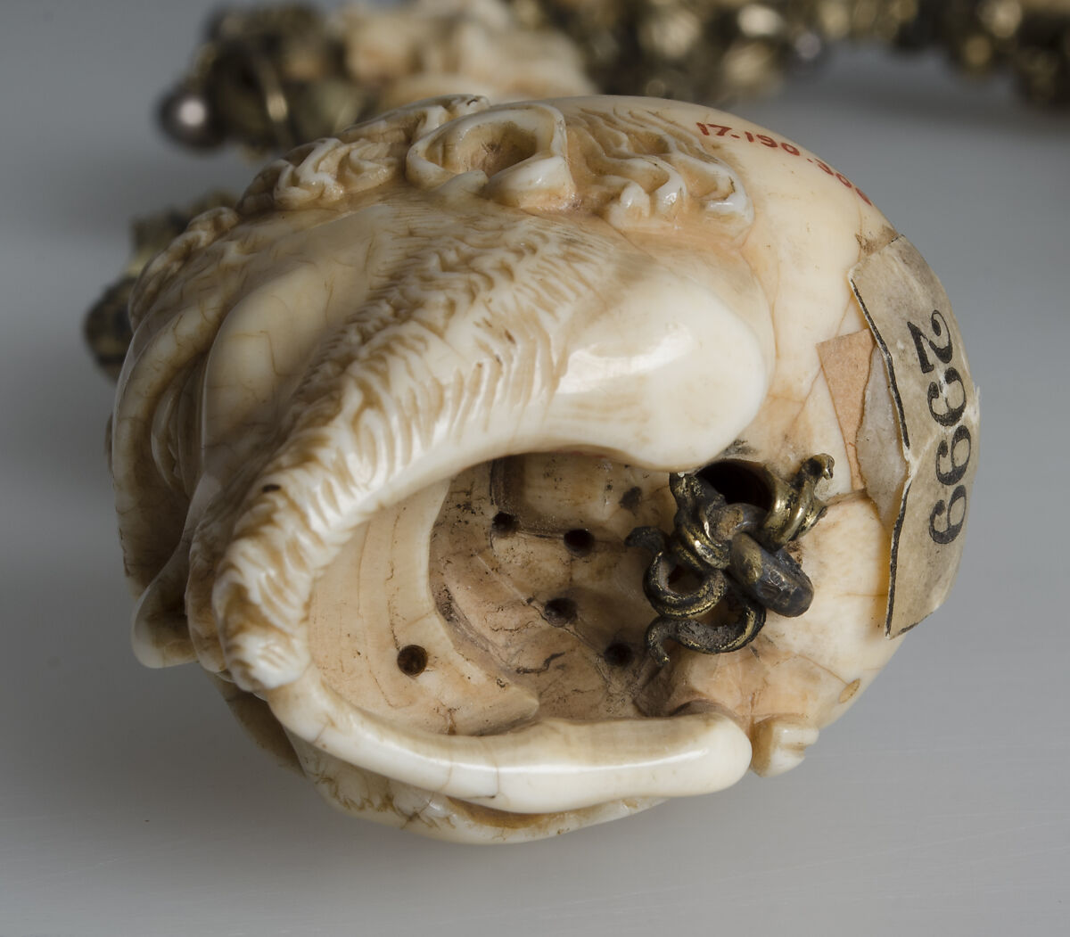 Rosary, Elephant ivory, silver, and partially gilded mounts, German