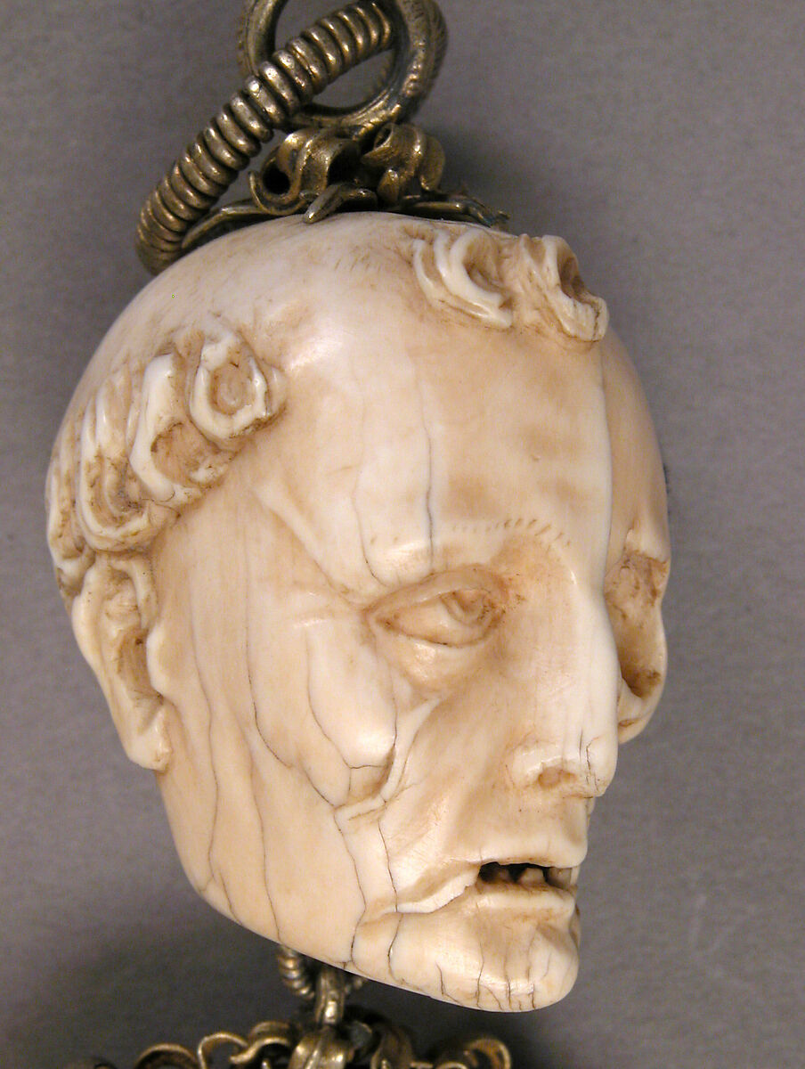 Rosary, Elephant ivory, silver, and partially gilded mounts, German