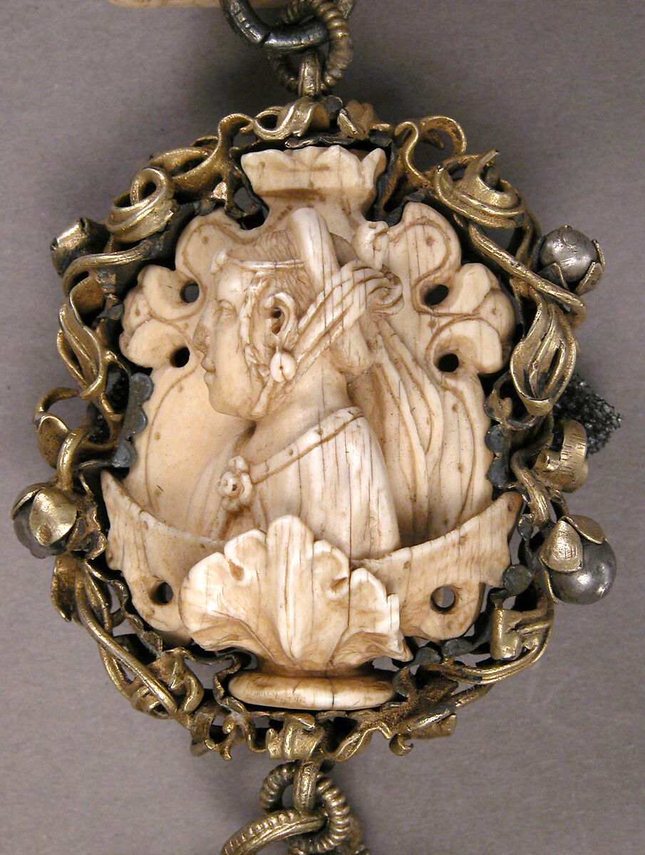 Rosary, Elephant ivory, silver, and partially gilded mounts, German