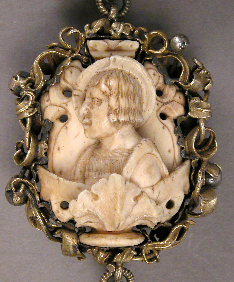 Rosary, Elephant ivory, silver, and partially gilded mounts, German