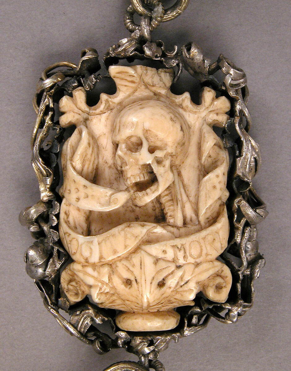 Rosary, Elephant ivory, silver, and partially gilded mounts, German