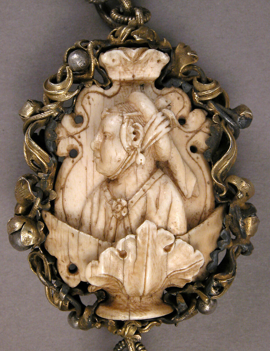 Rosary, Elephant ivory, silver, and partially gilded mounts, German
