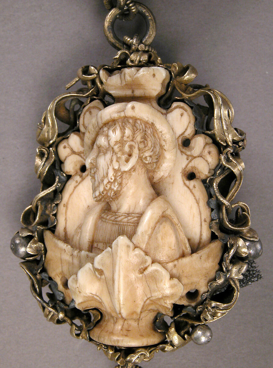 Rosary, Elephant ivory, silver, and partially gilded mounts, German