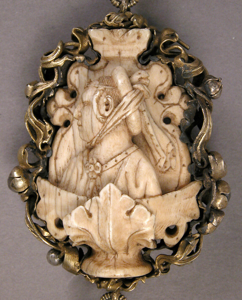Rosary, Elephant ivory, silver, and partially gilded mounts, German