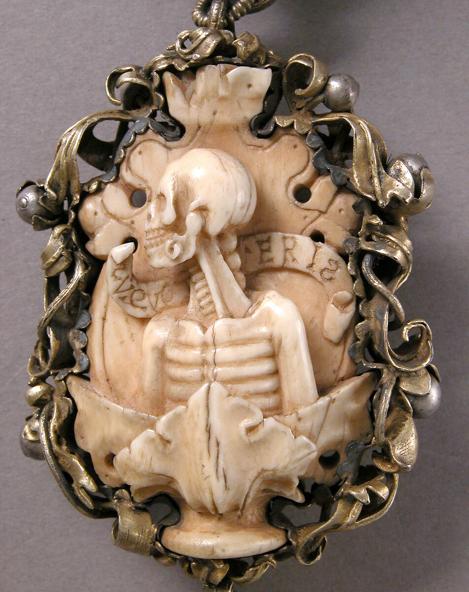Rosary, Elephant ivory, silver, and partially gilded mounts, German