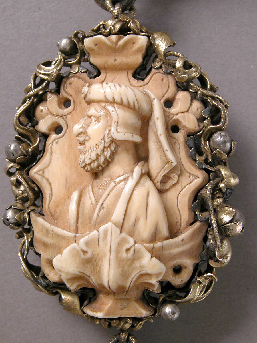Rosary, Elephant ivory, silver, and partially gilded mounts, German