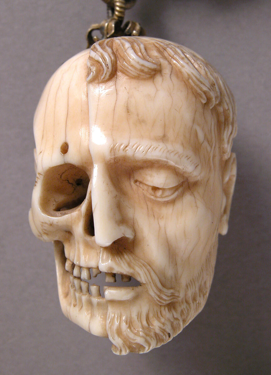 Rosary, Elephant ivory, silver, and partially gilded mounts, German