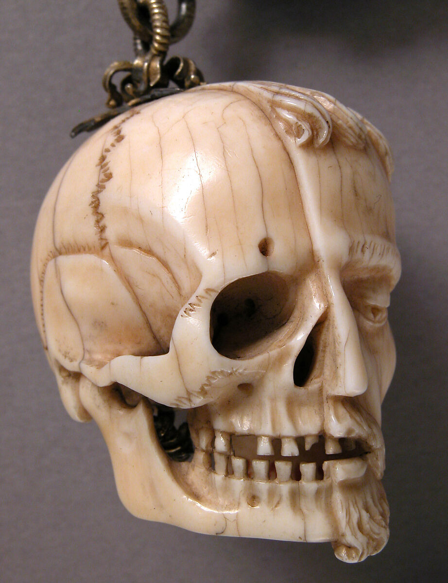 Rosary, Elephant ivory, silver, and partially gilded mounts, German