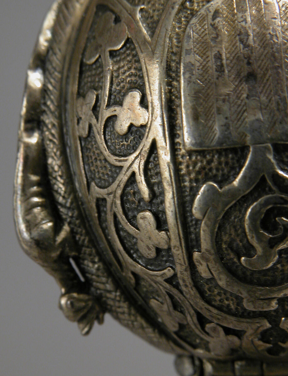 Pomander Bead from a Rosary or Devotional Pendant, Silver gilt, textile and silver thread tassel, French