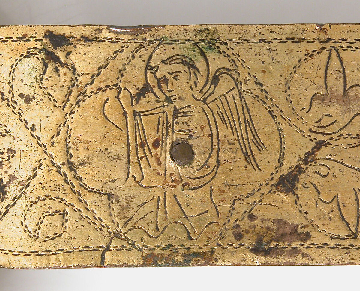 Crucifix, Champlevé enamel, copper-gilt, French