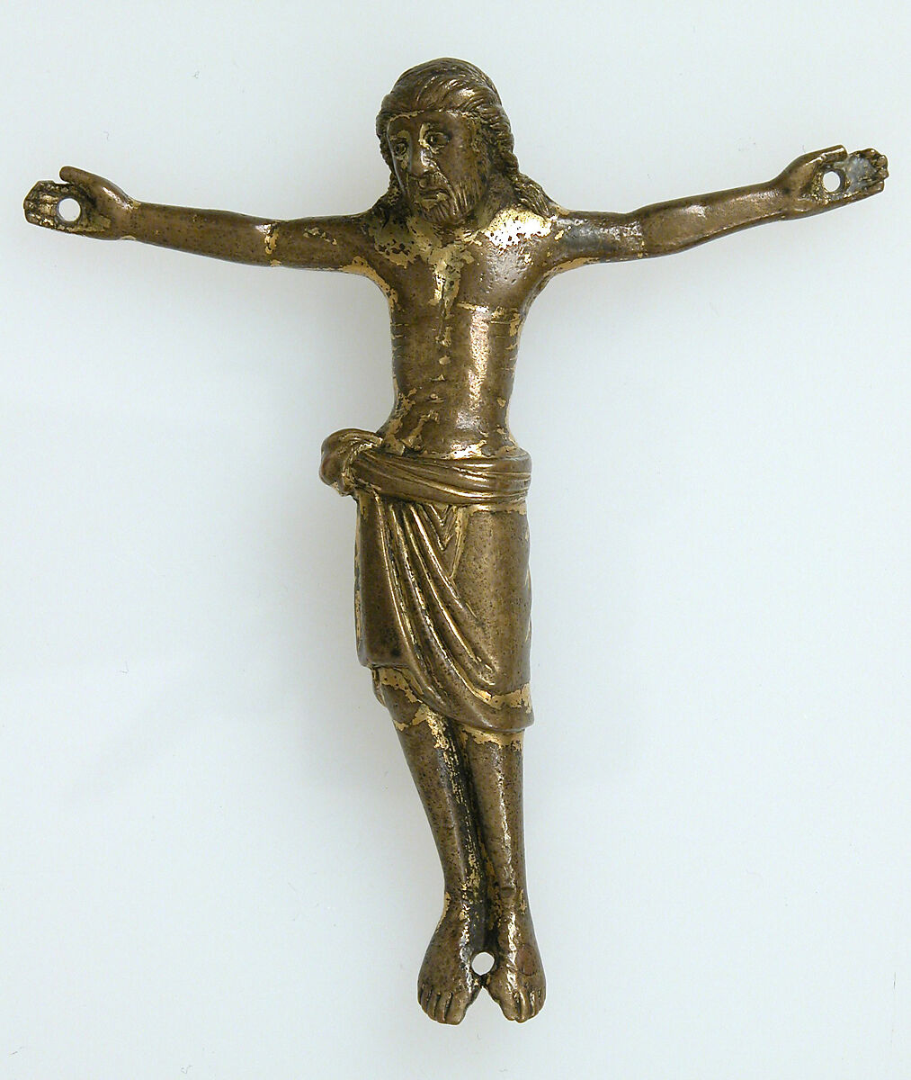 Crucified Christ, Copper alloy, gilt, South Netherlandish 