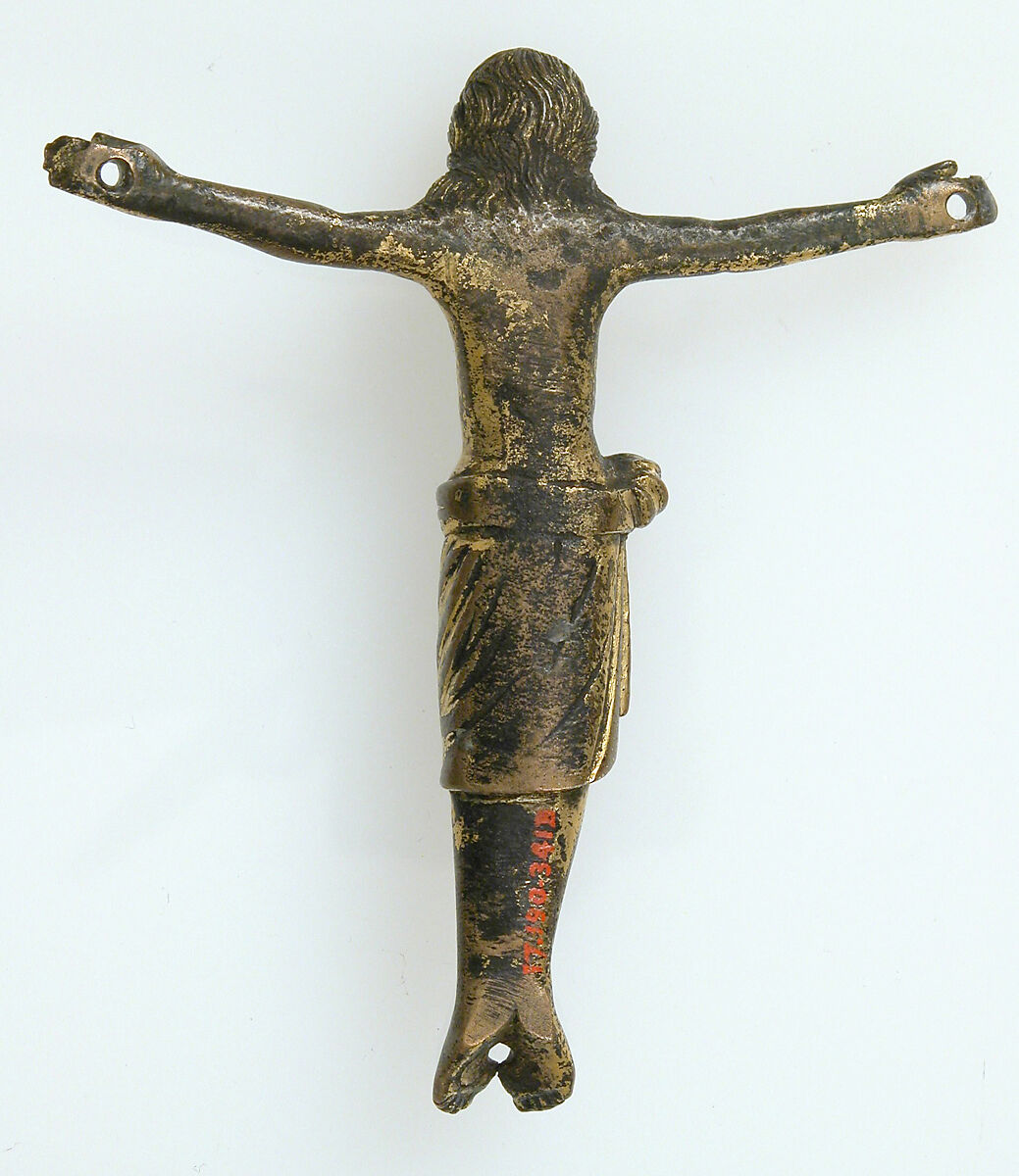Crucified Christ, Copper alloy, gilt, South Netherlandish