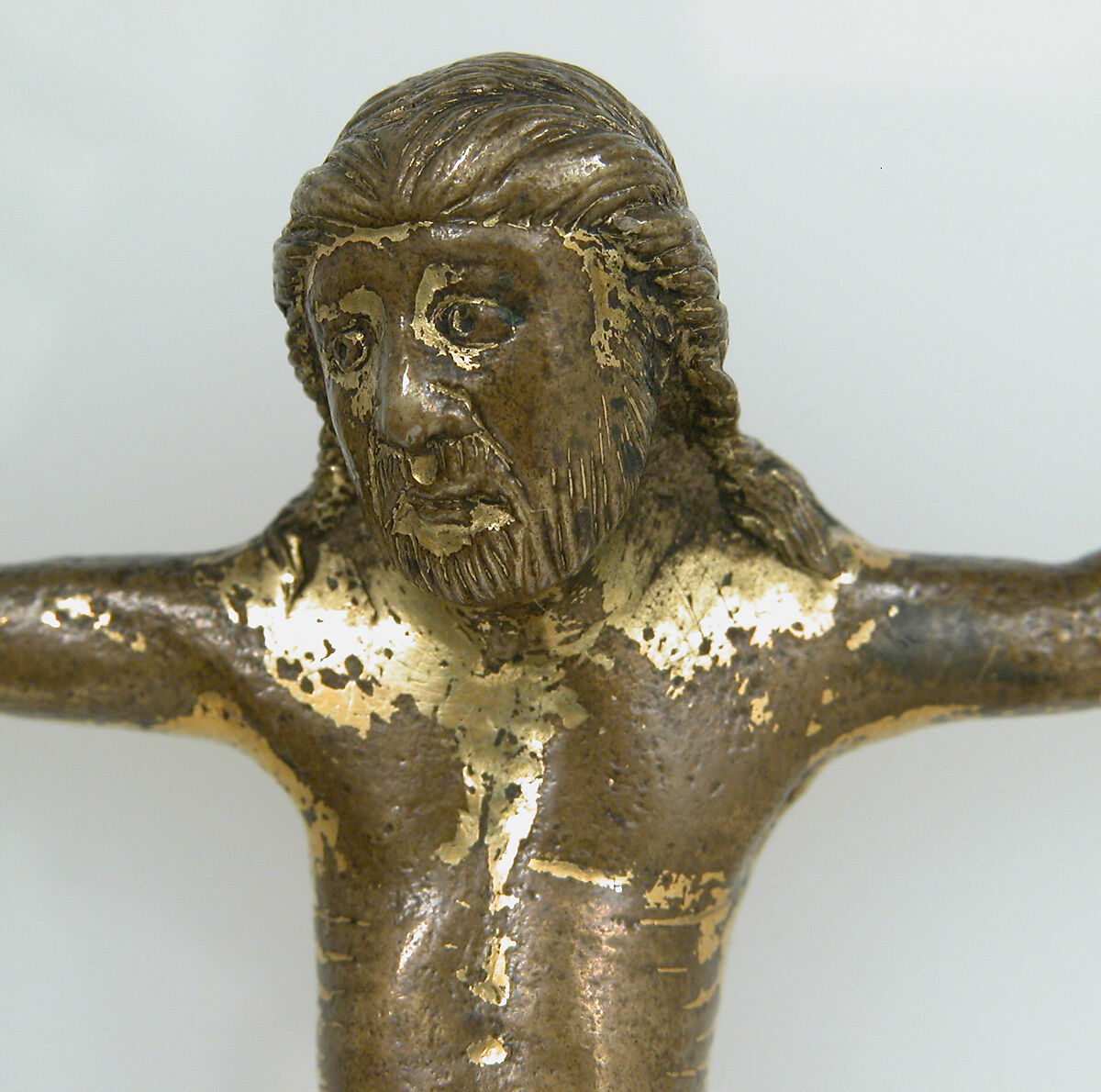 Crucified Christ, Copper alloy, gilt, South Netherlandish