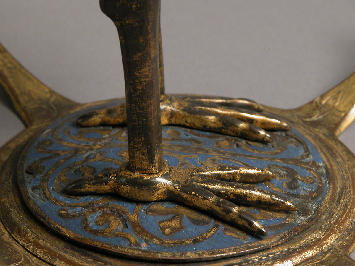 Eucharistic Dove, Gilded copper with champlevé enamel, French