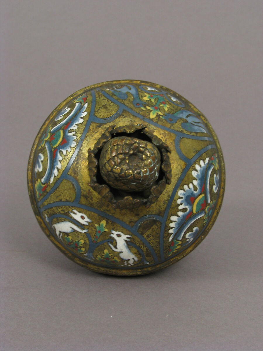 Spherical knop, Champlevé enamel and gilded copper, German