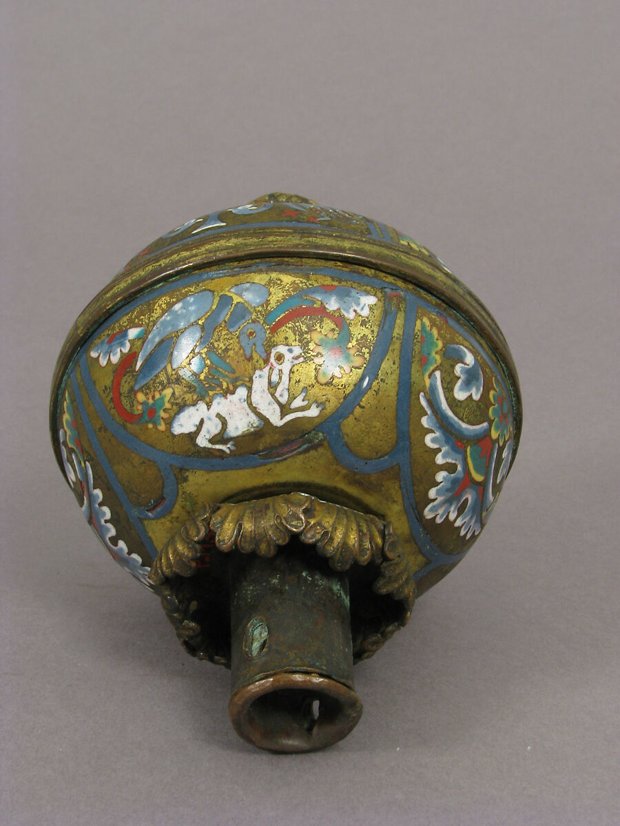 Spherical knop, Champlevé enamel and gilded copper, German