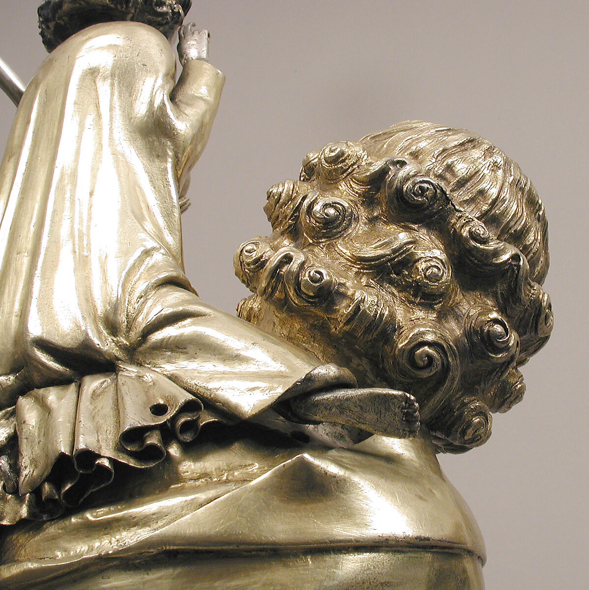 Reliquary Statuette of Saint Christopher, Silver, silver-gilt, French