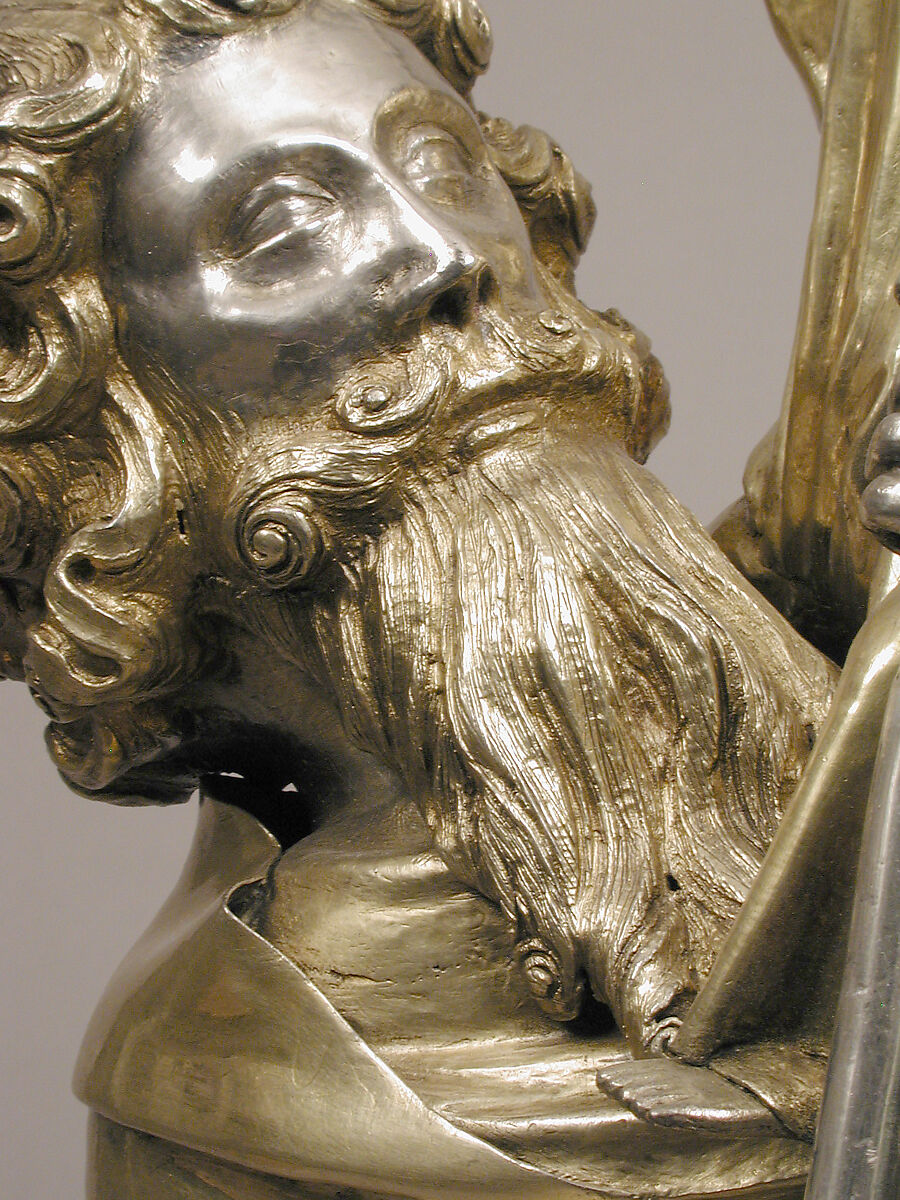 Reliquary Statuette of Saint Christopher, Silver, silver-gilt, French