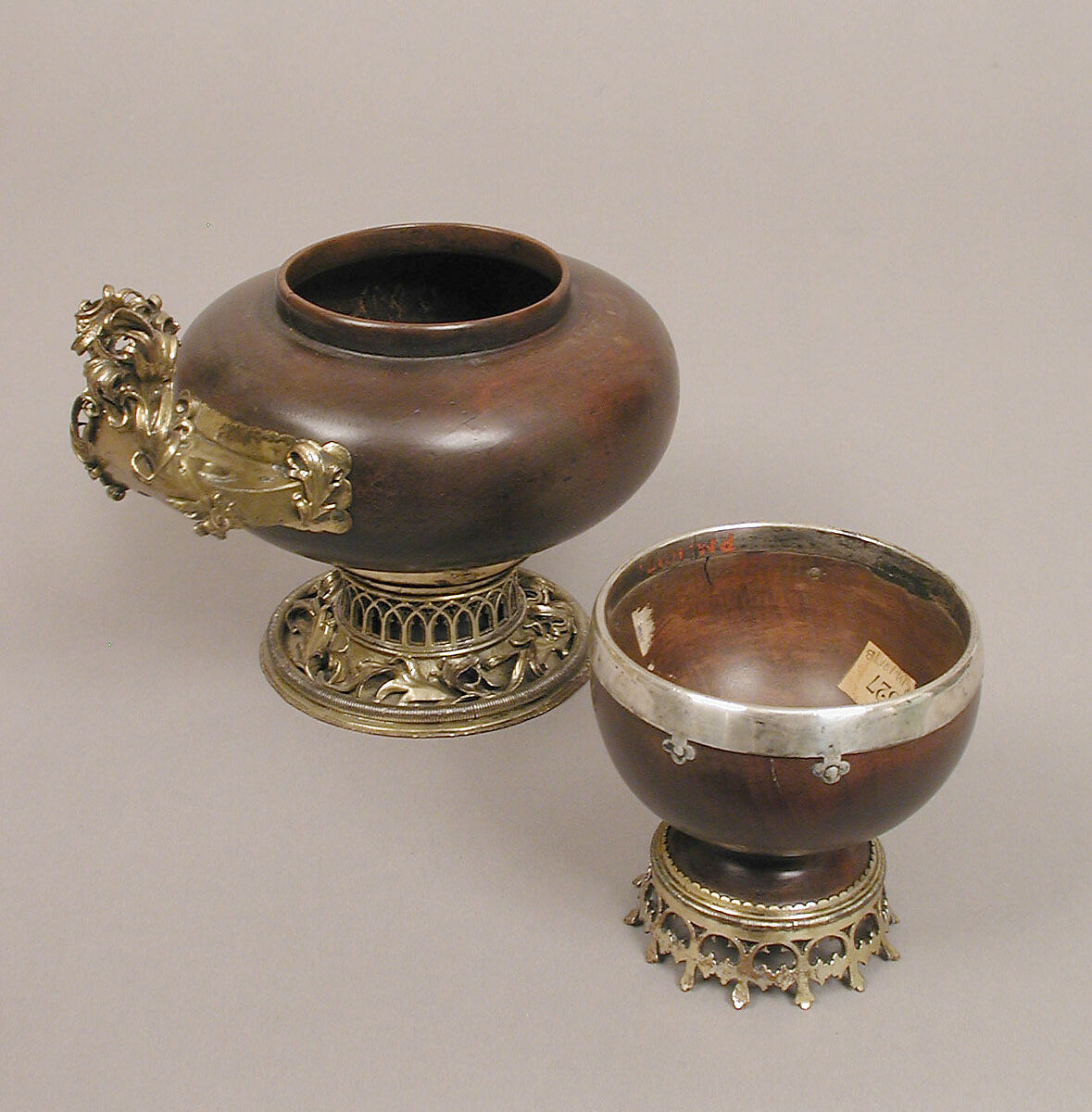 Covered Cup, Maple wood, champleve enamel, and gilded copper, German