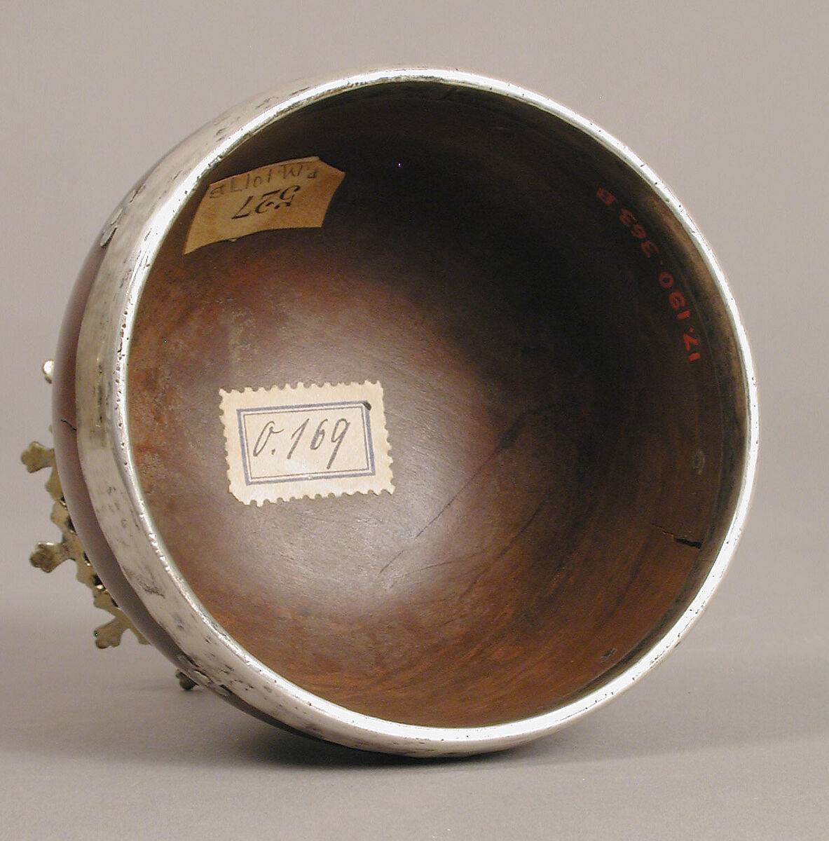 Covered Cup, Maple wood, champleve enamel, and gilded copper, German