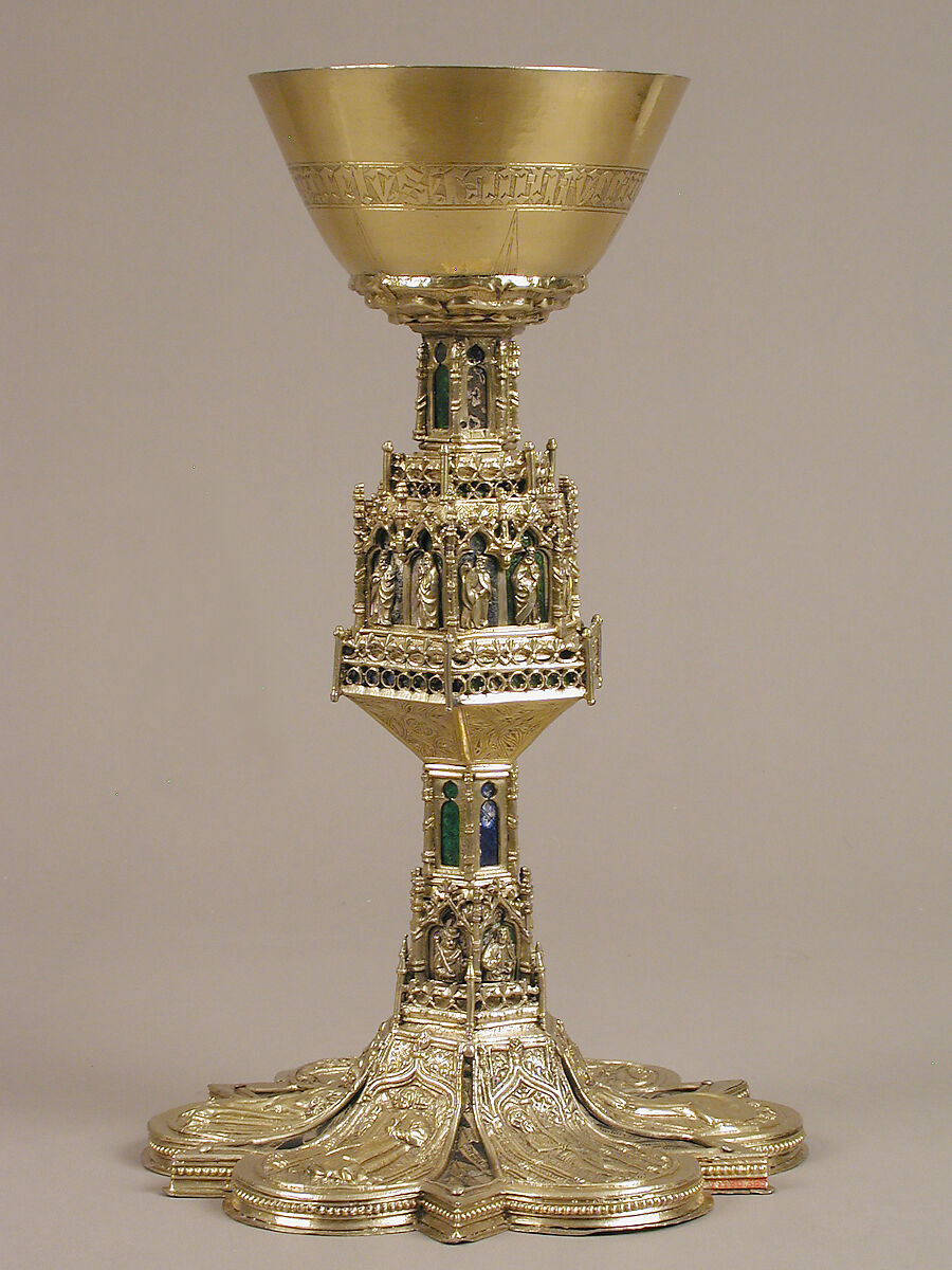 Chalice, Enamel, silver gilt, Spanish 