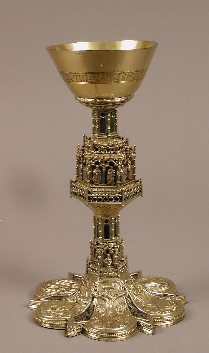 Chalice, Enamel, silver gilt, Spanish