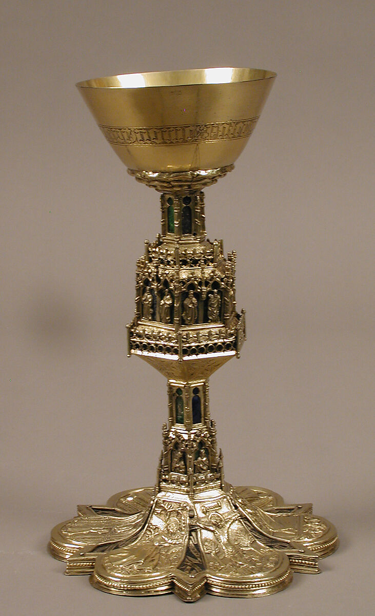 Chalice, Enamel, silver gilt, Spanish