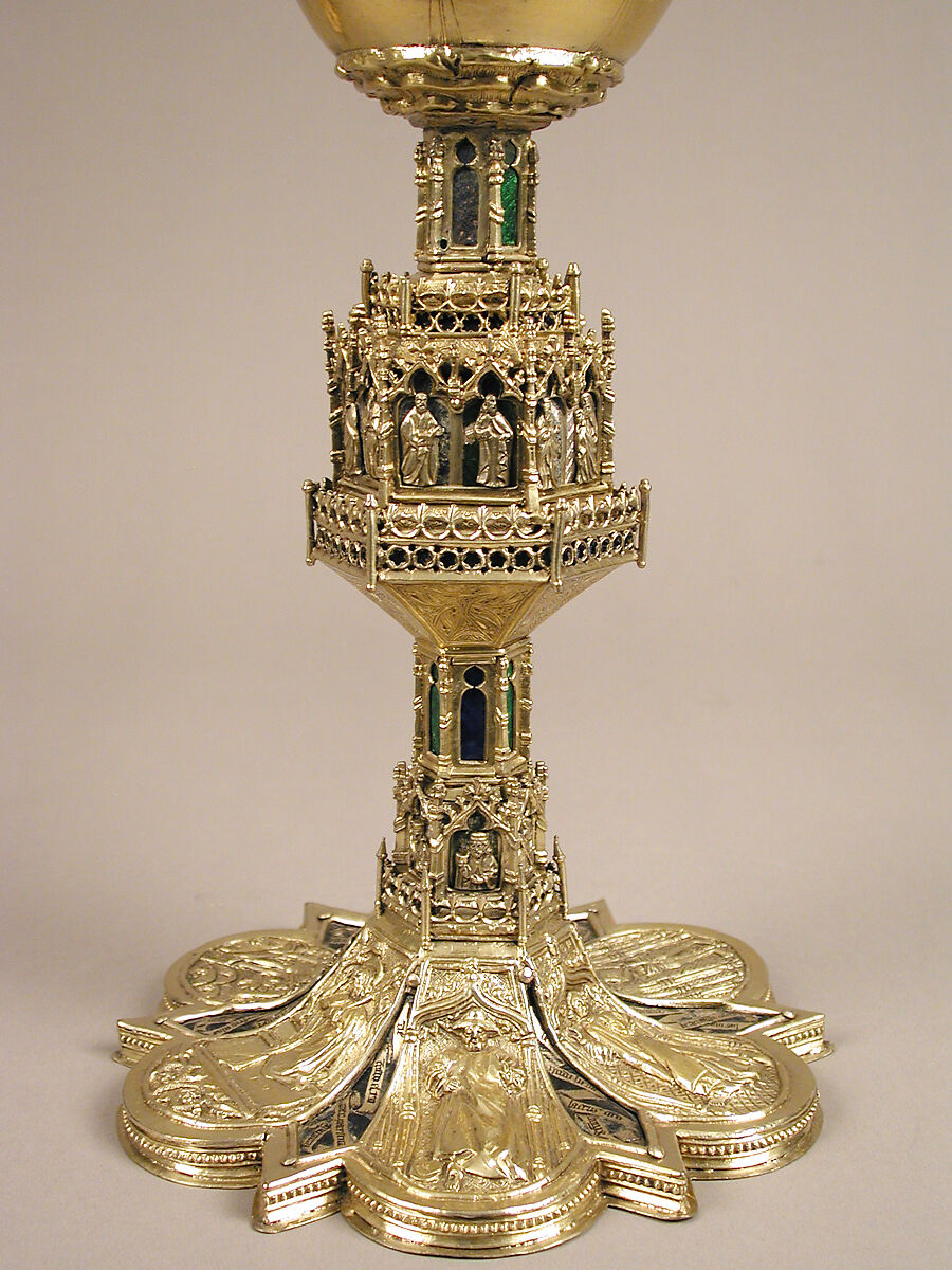 Chalice, Enamel, silver gilt, Spanish