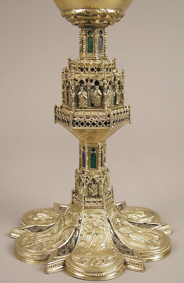 Chalice, Enamel, silver gilt, Spanish