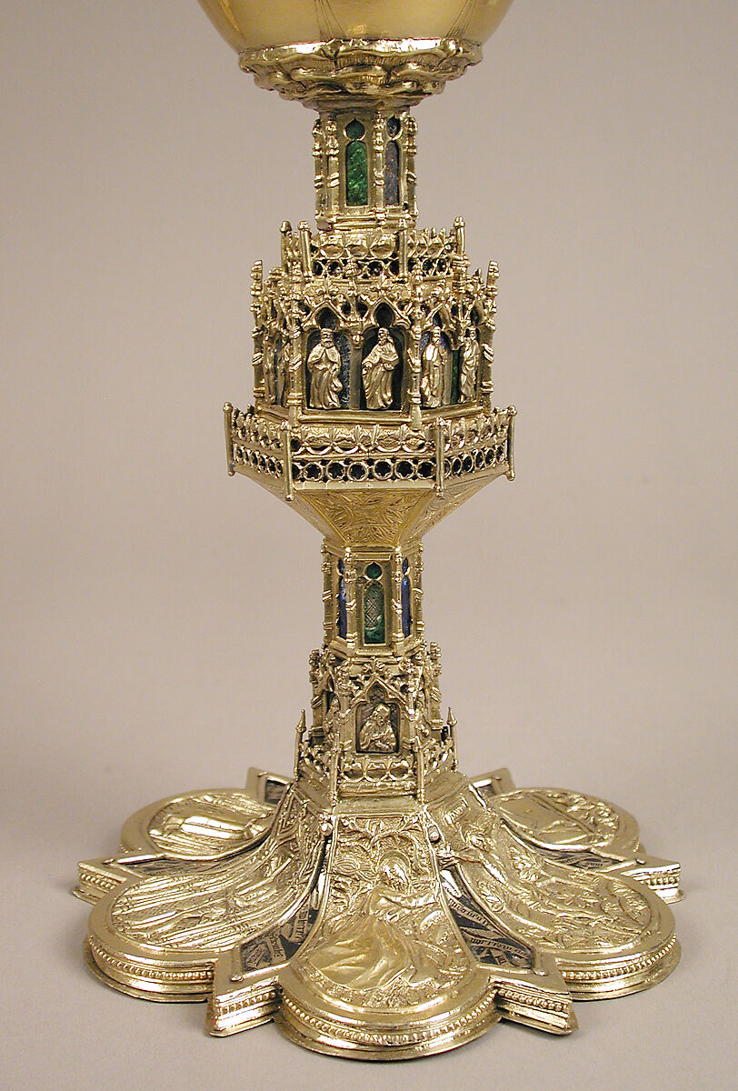 Chalice, Enamel, silver gilt, Spanish
