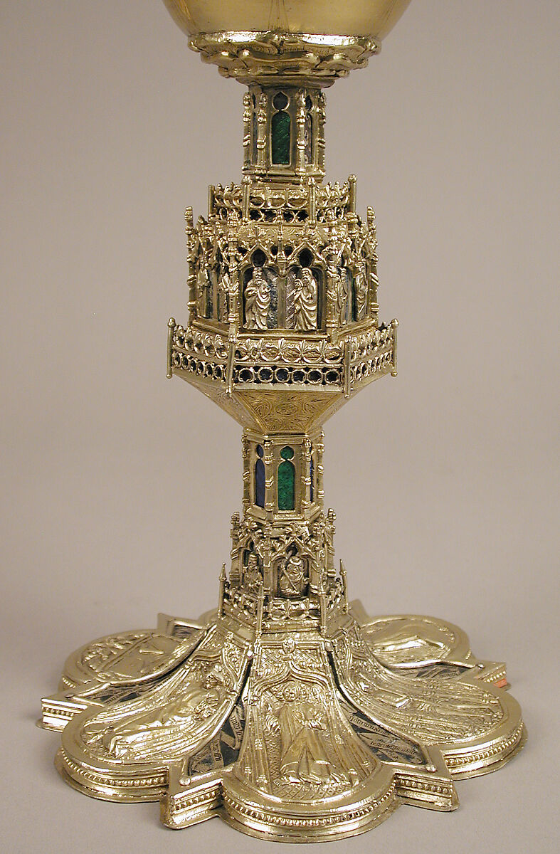 Chalice, Enamel, silver gilt, Spanish