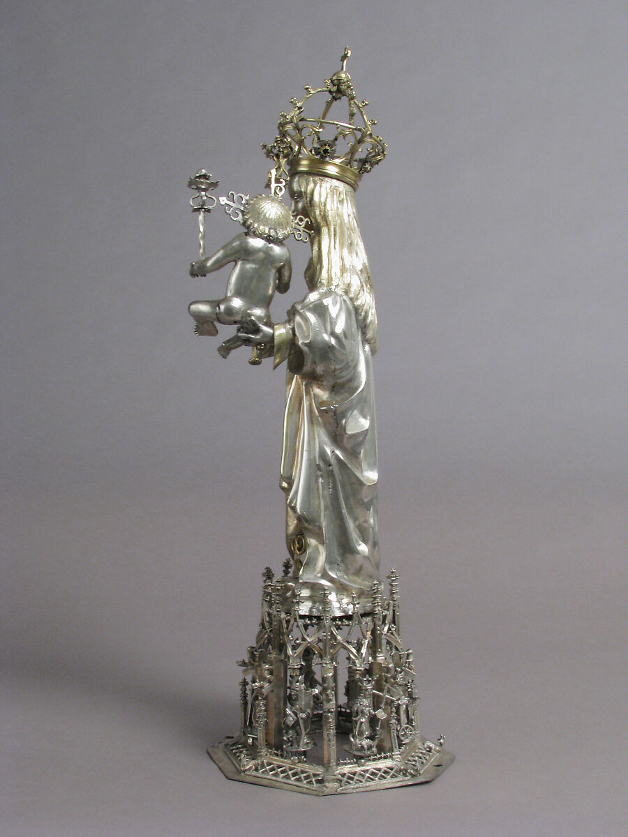 Standing Virgin and Child, Silver, silver-gilt, German