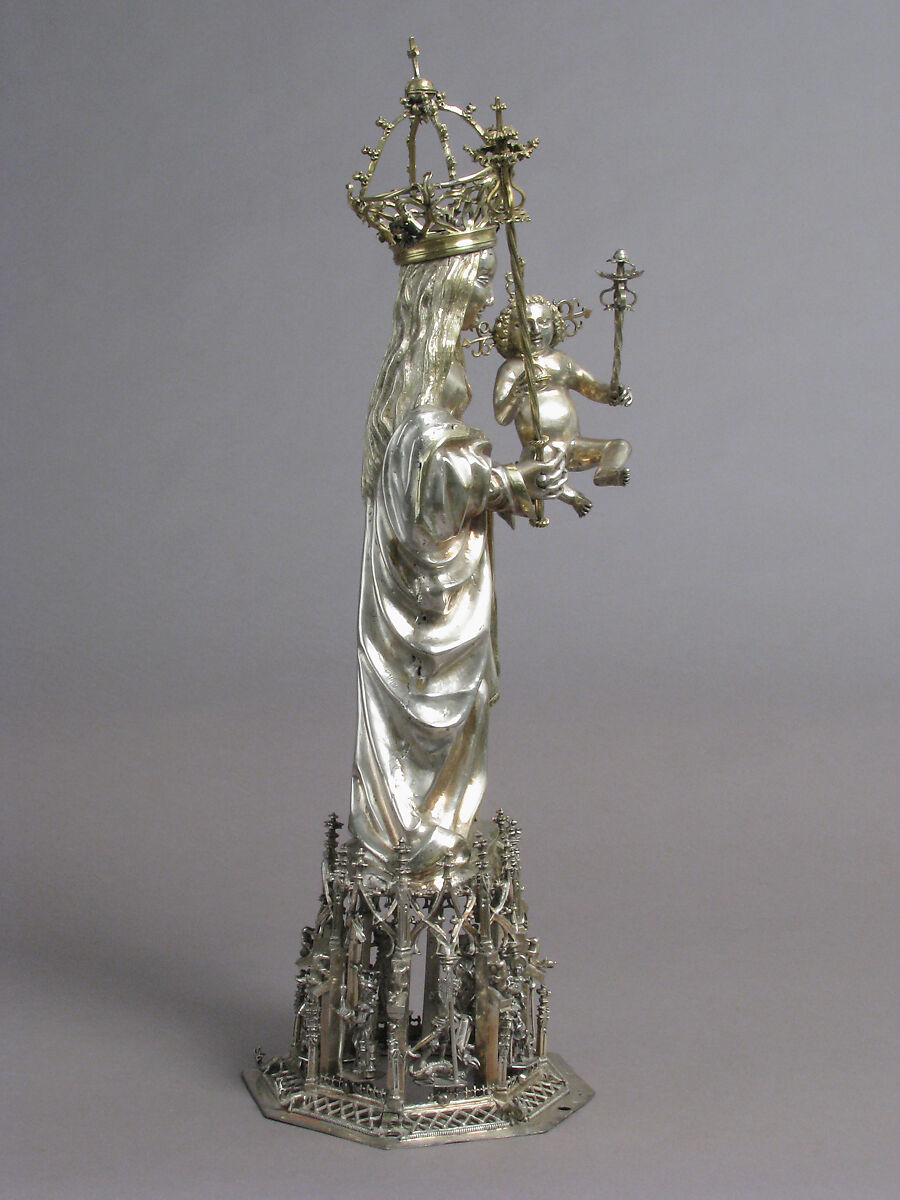 Standing Virgin and Child, Silver, silver-gilt, German