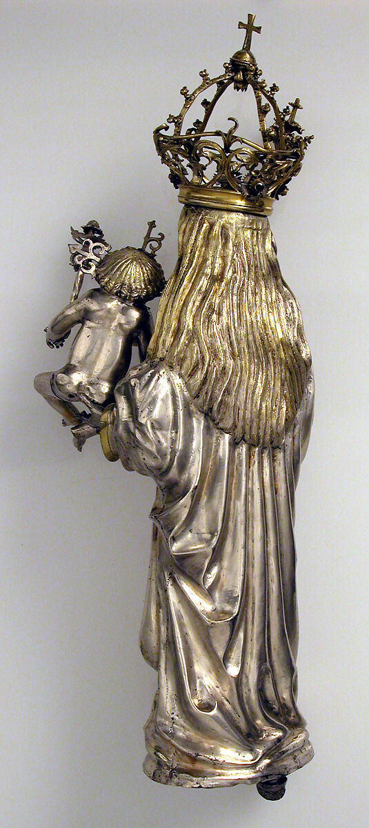 Standing Virgin and Child, Silver, silver-gilt, German